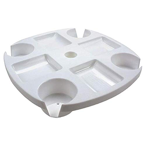 tidystore Bandeja De Mesa con Sombrilla De Playa con Portavasos Compartimientos para Refrigerios para Piscina En El Jardín