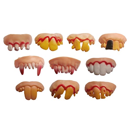 Tinksky Divertidos Dientes artificiales Dientes Falso dientes de juguete de apoyo para Halloween / Pascua / Mascarada - 5 piezas / set (Random Shape)