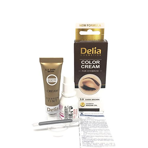 Tinte profesionales para cejas y pestañas profesionales, 15ml KIT Delia Negro/Marrón/Marrón Oscuro (Marron Oscuro)