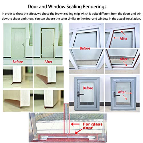 Tira de silicona para puerta inferior – 8 m (ancho: 35 mm) adhesivo de sellado de silicona autoadhesivo, huecos de casa, ducha de cristal, ventana y puerta, resistente a la intemperie, insonorización