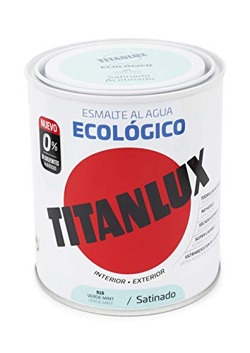 Titanlux - Esmalte Ecológico Satinado Titan 750 mililitros (Verde Mint 0515)