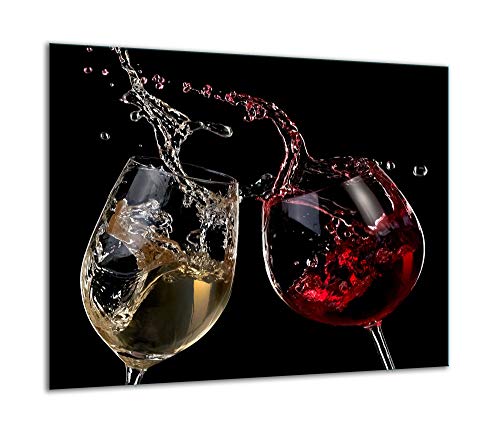 TMK - Placa protectora de vitrocerámica 60 x 52 cm 1 pieza cocina eléctrica universal para inducción protección contra salpicaduras tabla de cortar de vidrio templado como decoración Vino