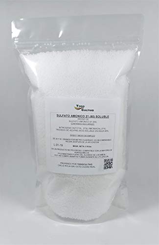 Todo Cultivo Sulfato Amonico 21% (NH₄)₂SO₄. 5 Kilos. Utilizado en Suelos sódicos-salinos Mejora Las Condiciones de Desarrollo de la Planta.