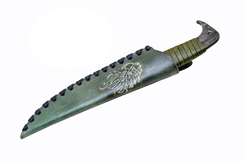 Toferner - Cuchillo de Acero Cabeza de pájaro - Forjado a Mano y Aspecto Vintage - Hoja Puntiaguda Ultra Afilada - Elegante diseño Antiguo - Incluye Estuche de Cuero auténtico