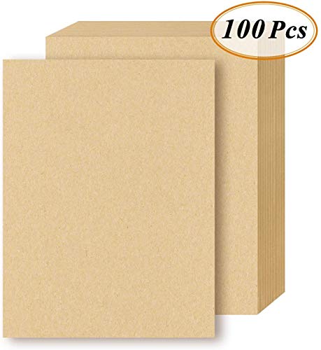 TOKERD 100 hojas Papel de Estraza A4 Papel Kraft Cartón kraft Natural 160GSM Papel de Estraza Grueso para Impresora y DIY Artesanal