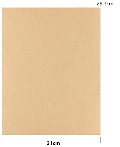 TOKERD 100 hojas Papel de Estraza A4 Papel Kraft Cartón kraft Natural 160GSM Papel de Estraza Grueso para Impresora y DIY Artesanal