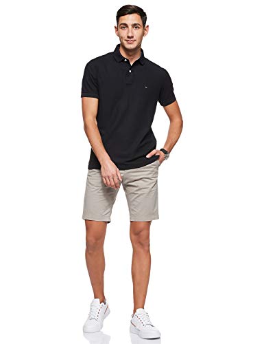 Tommy Hilfiger Core Hilfiger Regular Polo, Negro (Flag Black 060), Large para Hombre