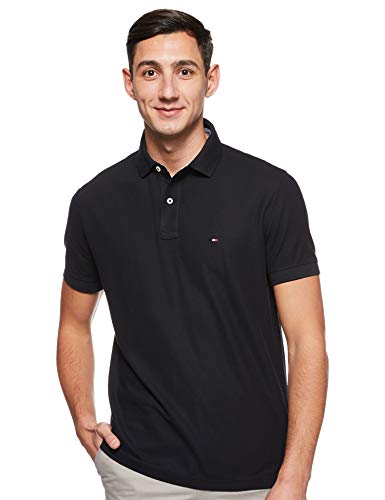 Tommy Hilfiger Core Hilfiger Regular Polo, Negro (Flag Black 060), Large para Hombre