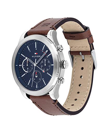 Tommy Hilfiger Reloj Analógico para Hombre de Cuarzo con Correa en Cuero 1791741