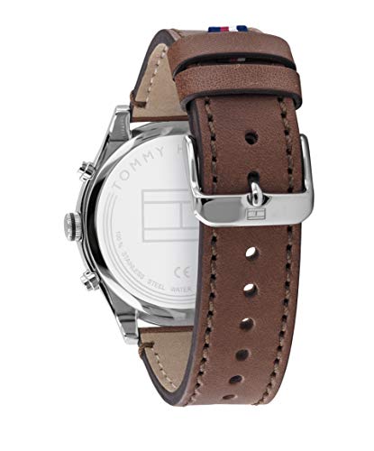 Tommy Hilfiger Reloj Analógico para Hombre de Cuarzo con Correa en Cuero 1791741