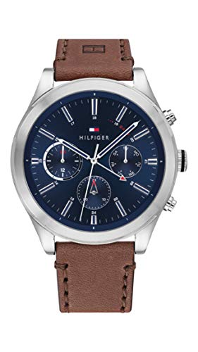 Tommy Hilfiger Reloj Analógico para Hombre de Cuarzo con Correa en Cuero 1791741