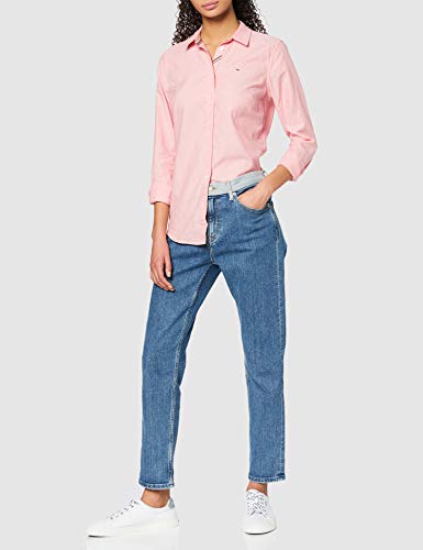 Tommy Hilfiger Tjw Slim Fit Oxford Shirt Camisa, Rosa (Pink Te6), 38 (Talla del Fabricante: Medium) para Mujer