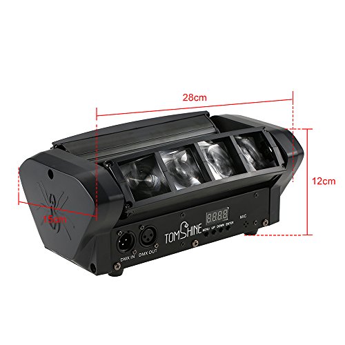 Tomshine DMX512 40W Luz de Escenario Mejorar, 11CH Canales Cabeza Móvil LED Rotativa RGBW LED Mini Araña Etapa Viga Luz Cabezas Discoteca para Bar Disco DJ Club