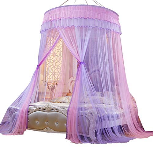 TOPBATHY Cama con Dosel de Encaje Mosquitera Techo de Cúpula de Encaje Clásico Colgante Mosquitera Princesa Play Carpa para Habitación de Hotel Habitación de Niños