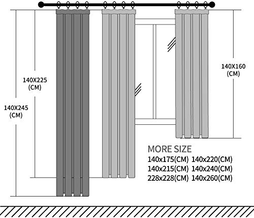 Topfinel 2 Piezas Cortina Translucida Habitacion Salon Visillo Lino Vertical Semitransparente para Ventanas Dormitorio Cocina Sala de Estar con Ojales 140x240cm Gris