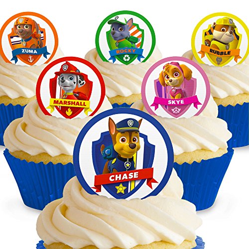 Toppershack 12 x decoración para pasteles comestibles PRECORTADAS de Paw Patrol