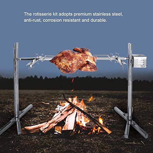 TOPQSC BBQ Electric Rotisserie Kit Automático 15W Universal Rotisserie Kit Exterior Parrilla Grande Asador Asador Asador