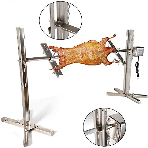 TOPQSC BBQ Electric Rotisserie Kit Automático 15W Universal Rotisserie Kit Exterior Parrilla Grande Asador Asador Asador