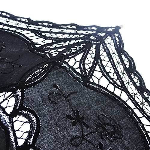 TopTie Paraguas de encaje Parasol Boda Nupcial fotografía para la Decoración de Disfraces de Halloween Accesorios