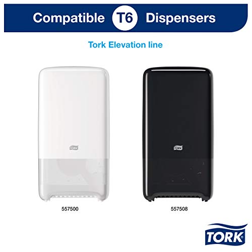 Tork 127530 Rollos de papel higiénico Advanced suave T6 / Rollos wc de 2 capas compatibles con el sistema para papel higiénico compacto Tork T6, 27 rollos x paquete