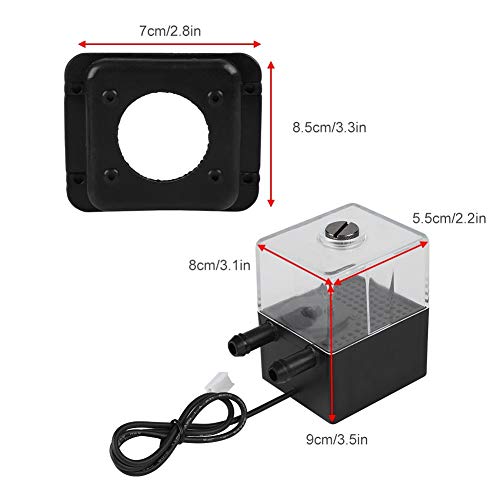 Tosuny Conector 3P pequeño, 23DB Max300L/h Kit de Bomba de Agua Ultra silenciosa, Bomba de circulación para PC CPU Sistema de refrigeración líquida Accesorios de computadora