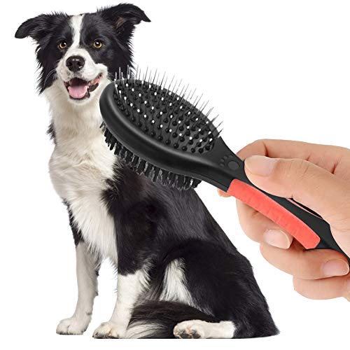 Toulifly Cepillo De Perro,Cepillo De Gatos,Cepillos para Perros y Gatos,Cepillo de Aseo para Mascotas,Cepillo Doble para Perro Y Gato,Peine de Limpieza de Mascotas,para Baño Eliminar el Pelo Flotante