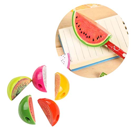 TOYANDONA 5pcs sacapuntas de lápiz Lindo sacapuntas Manual de diseño de Fruta de plástico para Suministros de Oficina Escolar (Tipo Aleatorio)