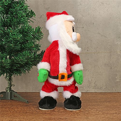 TOYMYTOY Juguete eléctrico de Santa Claus Navidad Figuras cantando juguetes para niños Decoraciones de navideñas