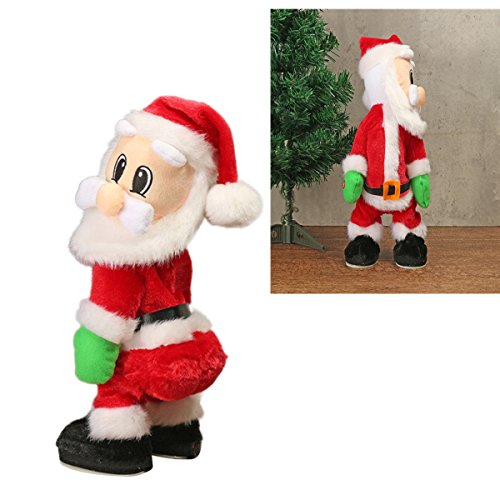 TOYMYTOY Juguete eléctrico de Santa Claus Navidad Figuras cantando juguetes para niños Decoraciones de navideñas