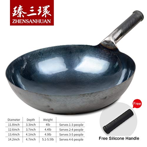 Tradicional chino, hecho a mano de hierro forjado woks y sartén para freír sartén, antiadherente, sin revestimiento, menos aceite, ¡