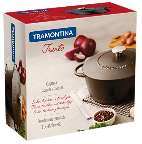 Tramontina 20906/028 Trento - Cacerola (hierro fundido esmaltado, 28 cm, 6 L)