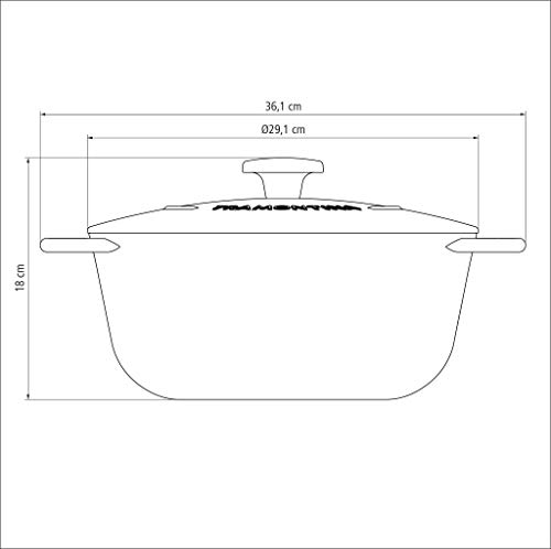 Tramontina 20906/028 Trento - Cacerola (hierro fundido esmaltado, 28 cm, 6 L)