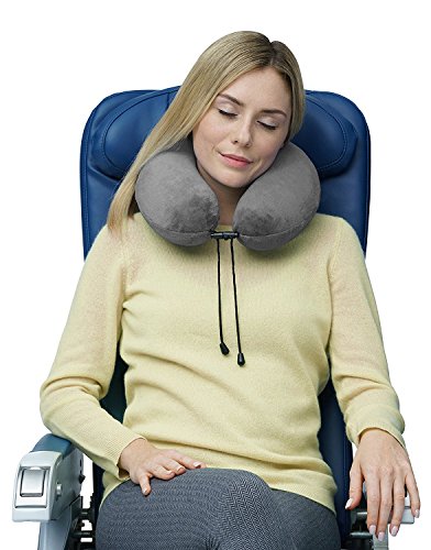 Travelrest® - Almohada Terapéutica para Cuello y Viaje con Espuma Viscoelástica - Funda de Microfibra Lavable - Se Adapta al Equipaje - Se Amolda Perfectamente a su Cuello y Cabeza - 2 años de Garantí