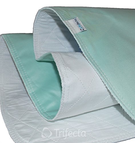 Trifecta Linens 2 Pack - Underpad - Reutilizable, máquina de Lavado y seco, a Prueba de Agua, Extra-Absorbente para Adultos y niños 35" x 80" Verde