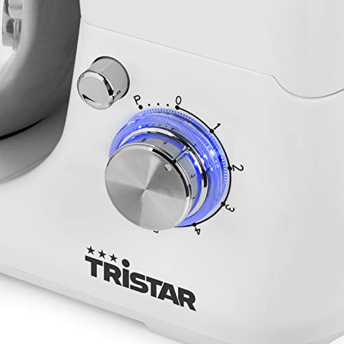 Tristar MX-4817 Robot de Cocina – 3 Accesorios incluidos – Blanco, 1200 W, Acero Inoxidable, 6 Velocidades