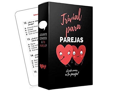 |Trivial Para Parejas |JUEGO DE CARTAS MUY DIVERTIDO| ¿Cuánto conoces a tu pareja? | Juego de Preguntas para dos que provoca conversaciones estimulantes. ||Regalos para Parejas| De 2 a 10 Jugadores.