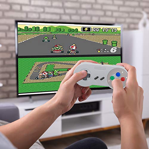 TRIXES 2 x Reguladores Mandos USB Apropiado para Juegos de SNES o NES - Juego de Clásico Retro Joypads Gamepad Compatible con Mac, Computadoras, Ordenador Portátiles o Pi de Frambuesa