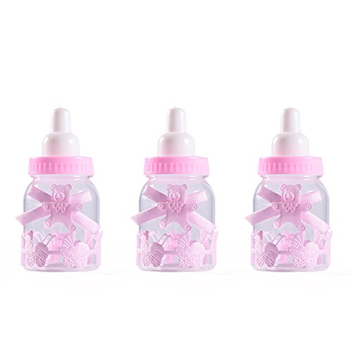 TRIXES - Botellas de Dulces para bebé, 24 Unidades, Color Rosa