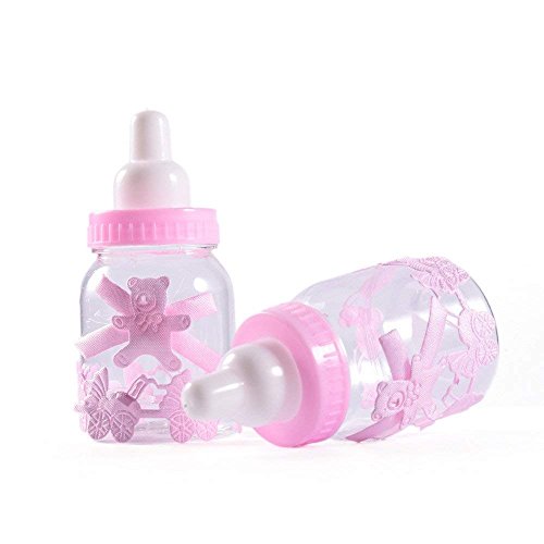 TRIXES - Botellas de Dulces para bebé, 24 Unidades, Color Rosa