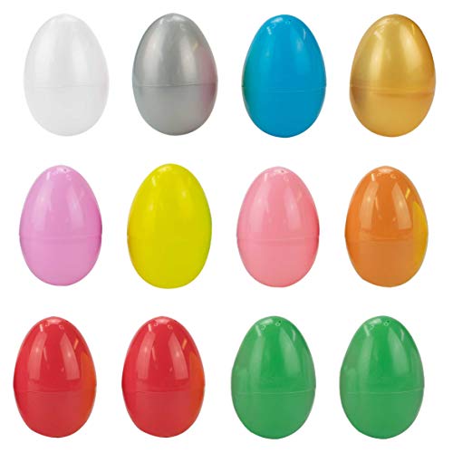 TRIXES Paquete de 12 Coloridos Huevos de Pascua Vacíos para Llenar de Sorpresas