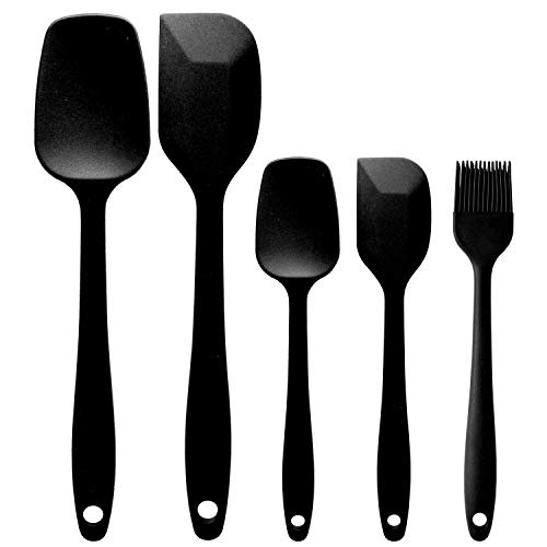 Tuokay Espátulas de Silicona 5 Juegos Utensilios Cocina de Silicona, Paleta Utensilios Cocina, Protección del Medio Ambiente, No Tóxico, Antiadherente, Resistente al Calor