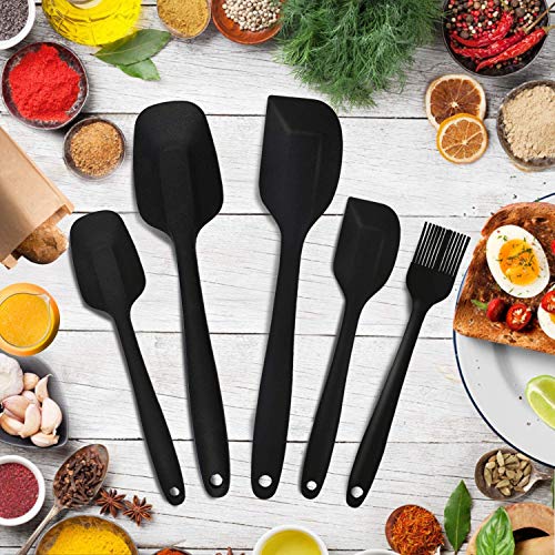 Tuokay Espátulas de Silicona 5 Juegos Utensilios Cocina de Silicona, Paleta Utensilios Cocina, Protección del Medio Ambiente, No Tóxico, Antiadherente, Resistente al Calor