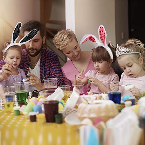 Twister.CK Diademas de Pascua con Orejas de Conejo, Paquete de 6 Conejos Accesorios de Disfraces para Pascua, Colores Variados Lentejuelas Flexibles Animal Disfraz Orejas Favores de Fiesta