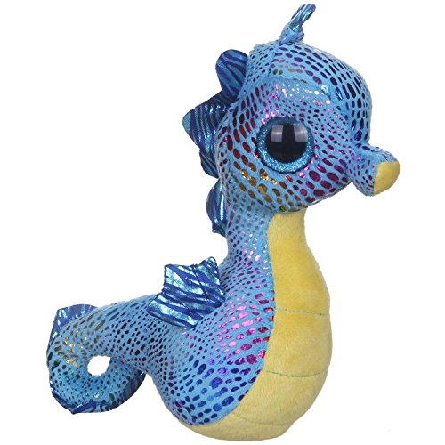 TY - Peluche caballito de mar, 15 cm, color azul y amarillo (United Labels 36021TY)