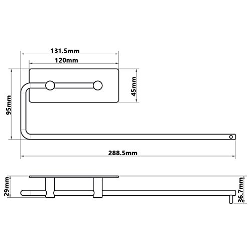 ubeegol Adhesivo Portarrollos de Cocina Soporte para Papel de Cocina Dispensador Soporte para Papel, Acero Inoxidable, Sin Perforar