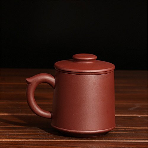 ufengke®-ts Yixing Zi Sha Taza de Té con Colador de Té, Tapa,Palabras Chinas,Tetera de Cerámica Hecha A Mano, Taza de Té Arcilla Púrpura 21oz