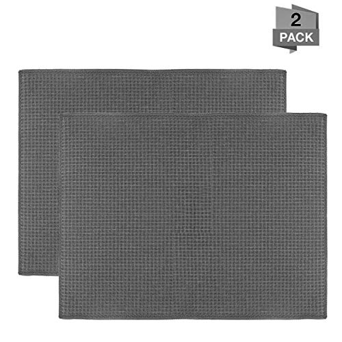 ULABLE Alfombrilla de Secado de Platos, Almohadilla de Microfibra Seca, escurreplatos de Secado rápido para Cocina, encimera, Accesorios, Lavado a máquina, 51 x 38 CM, 2 Unidades