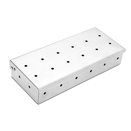 Ulikey Caja De Ahumar, Ahumador de Acero Inoxidable para Ahumar en Barbacoa para Gas, Carbón Y Leña Accesorios para Barbacoa para Carne Pescado Queso