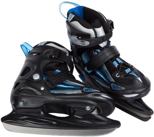 Ultrasport Patines de hielo con sistema de atado rápido y hebilla de bloqueo para una sujeción segura, resistentes al frío hasta -20 °C, Unisex Niños, Negro, Talla 28-31