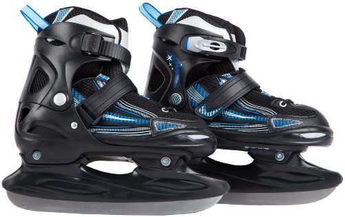 Ultrasport Patines de hielo con sistema de atado rápido y hebilla de bloqueo para una sujeción segura, resistentes al frío hasta -20 °C, Unisex Niños, Negro, Talla 28-31